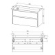 Opto, koupelnová skříňka s keramickým umyvadlem 101 cm, dub