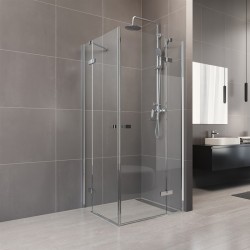 Sprchový kout, Novea, čtverec, 100x100 cm, chrom ALU, sklo Čiré