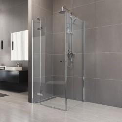 Sprchový kout, Novea, čtverec, 100 cm, chrom ALU, sklo Čiré, dveře levé a pevný díl