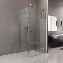 Sprchový kout, Novea, čtverec, 100 cm, chrom ALU, sklo Čiré, dveře pravé a pevný díl