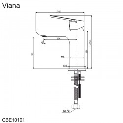 Mereo Umyvadlová stojánková baterie, Viana, s clic-clac CH03VS, chrom