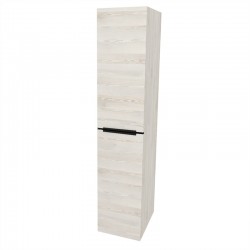 Mailo, koupelnová skříňka vysoká 170 cm, černé madlo, Multidecor, White Loft Pine