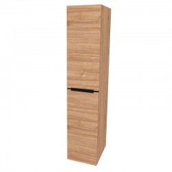 Mailo, koupelnová skříňka vysoká 170 cm, černé madlo, Multidecor, Light Select Walnut